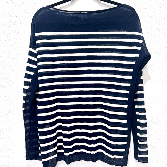 Vince linen Blue and White Knit Top S - Picture 7 of 8